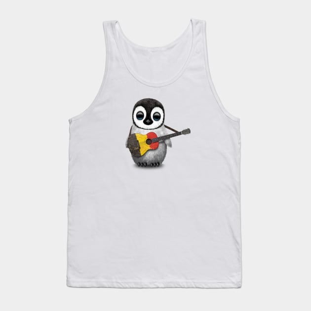 Baby Penguin Playing Belgian Flag Guitar Tank Top by jeffbartels